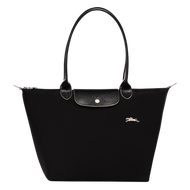 Gift bag 100 Authentic Longchamp Le Pliage Club Shoulder Bags Large Long Handle 70Th Anniversary Embroidery Folding Nylon Tote Bag Shopping Bag L1899619001-Black