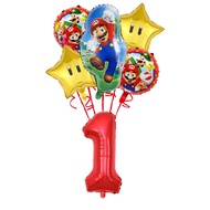 Mario Brothers' Birthday Party Decoration Aluminum Foil Balloon Set Scene Layout