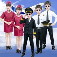 kids costume occupation baju pilot kanak kanak 61 Children's Captain Uniform, Male Flight Attendant Costume, Female Pilo