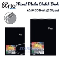 (Starplus) Arto Wire O Hard Cover Mixed Media Portrait Sketch Book(30 Sheets/250gsm) - A5/A4 *Per Pc