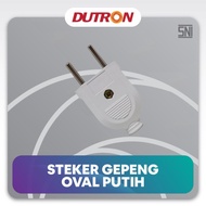 dutron steker gepeng bulat steker pipih dv-sba-02 putih hitam - putih