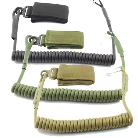 AR15 AR10 M4 M16 Airsoft Glock G17 19 22 34 43X 1911 Pistol Lanyard Rope Anti-lost Spring Safety Str