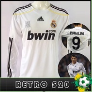 2009-2010 Retro Jersey Real Madrid Home Jersey Long Sleeve Football Shirt Customization Name Number-