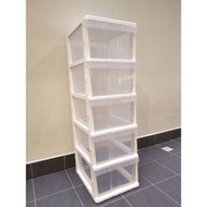 5 Tier Plastic Drawer / Laci 5 Tingkat / Plastik Kabinet / Storage Cabinet / White Cabinet /White Drawer