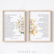 Wall Decoration Bible Verse Poster Frame Floral Pattern Christian Decoration