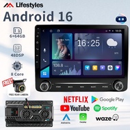 Double Knob Android Car Player 9/10 inch 6+64GB Android 16 Auto DSP GPS with Cooling Fan Car Player