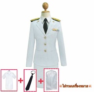 ชุดปกติขาว ผู้หญิง มีถึงเอว 44 พร้อมถุงสูทและเสื้อเชิ้ตขาวแขนสั้น ฟรี!!!(จำนวนจำกัด)