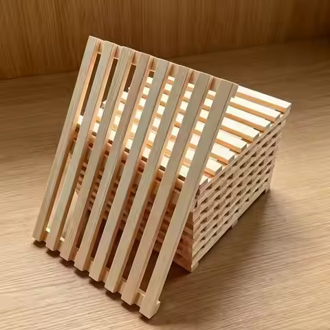 Unfinished Wooden Mini Pallet, Natural Wood Pallet Coaster for Hot and Cold Beverages Coffee, Tablet