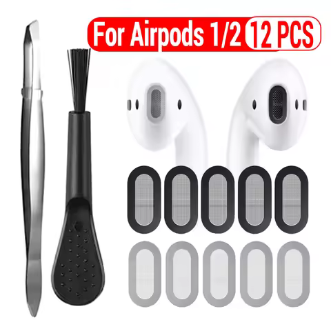 1-12pcs Dust Filter Net for Airpods 1/2 Replaceable Adhesive Earpiece Port Dustproof Steel Soft Mesh
