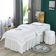 Pure Color Luxury Massage Bed Cover Four-Piece Set Skin-Friendly Beauty Salon Specialized Cover Hall