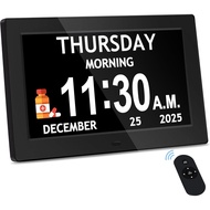 10.1'' Extra Large Digital Clock, 1280 * 800p HD Display, Dementia Clock for Seniors, Digital Clock 
