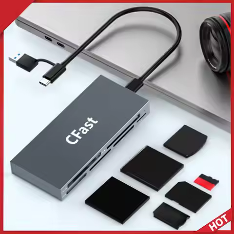 CFast Card Reader Read 6 Cards Simultaneously Memory Stick Pro Duo Adapter 5Gbps USB Card Reader for