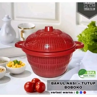 Sangku Nasi + Tutup Plastik Tempat Makanan Bakul Wakul Boboko Plastik Warna Bakul / Wakul / Boboko /