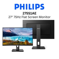 PHILIPS 275S1AE 27" QHD Flat MONITOR | IPS | 75Hz | 4ms(GtG) | AdaptiveSync | Adjustable Stand | BUI
