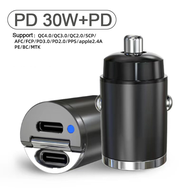 ZUZG 30W PD Car Charger Dual USB Type C Mobile Phone Charger Metal Car Charging QC3 4.0 Quick Charge