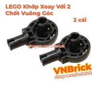 [2 Pieces] LEGO Technic Swivel Joint with 2 Right Angle Pins Black ID 4213374 47455