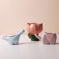 Creative ins Style Succulent Ceramic Flowerpot Cute Animal Pot Cactus Succulent Plant Pot Desktop Balcony Decoration