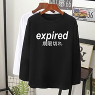  T-shirt viral expired 期限切れ baju grafik Jepun style lengan panjang perempuan laki/long sleeve women/#MUSLIM