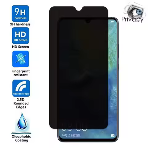 3D Privacy Screen Protectors For Huawei 8 9 P Smart Plus Z 2019 Anti-spy Protective Glass For Mate 2