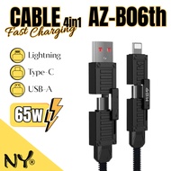 NY DATA CABLE AZ-B06TH 65W (4 IN 1) 1.5M BLACK FAST CHARGING EX AZEADA