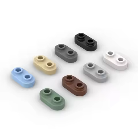 MOC 10PCS Puzzle Particle 35480 Round 1x2 Building Blocks With Open Studs Plate Board Bricks Kid Toy