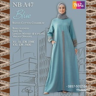 Gamis Nibras NB A47 Warna Biru Busui Elegan Daily Dress Terbaru 2020