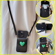 s24ultra love Card Wallet Diagonal case black For Samsung Galaxy S25 ultra s25fe case Including phon