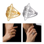 ℜ-ℜ Celtic Knot Wide Statement Ring Fashion Witches Knot Ring Unique