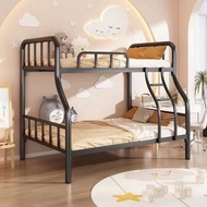 Space-Saving Metal Bunk Bed Safety Guardrail Metal Bunk Bed Frame High Stability Bedroom Furniture S