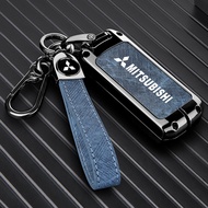 [Alloy+leather]Car key Case Cover for Mitsubishi Pajero Outlander ASX Eclipse Cross Montero Xpande P