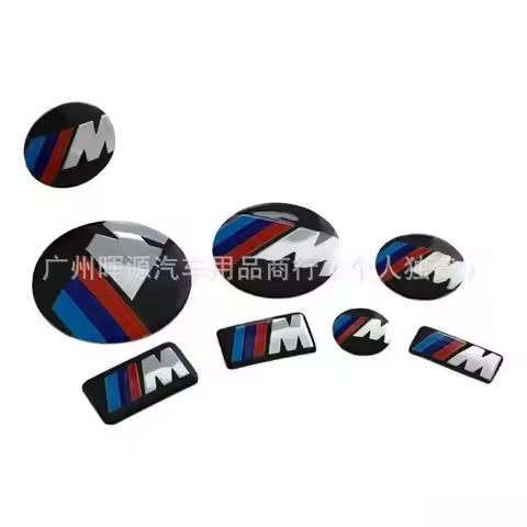 10pcs For BMW M logo key stickers, steering wheel stickers, random decals, modified wheel badges, ca