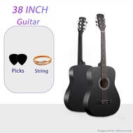 TVCOMO กีต้าร์ โปร่ง Guitar 38นิ้ว เสียงดี กีตาร์ที่ทำจากไม้ พกพาสะดวก Music ลูกบิดเหล็ก มือใหม่ฝึกก
