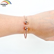 Rainbow Silver:กำไลเงินแท้925 บอลคู่ บอล10มม ฟรีกล่องใส่เครื่องประดับกำมะหยี่ ฟรีชุบทำความสะอาด2ครั้