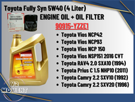 Toyota Fully Synthetic SN/CF 5W40 Genuine Engine oil+FOC Toyota YZZE1 Oil Filter