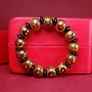 Gelang Jed Agate Dzi Beads Consecrated Three-Eyed Dzi Beads Abacus Beads Bracelet Bracelet Natural A