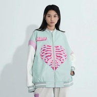 Jacket Boy Girl Varsity Bomber Big Size ( S - 6XL ) Sablon HATI HEART TENGKORAK SKULL Korean Ulzzang