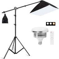 สตูดิโอถ่ายภาพ ไฟต่อเนื่อง 50x70 Softbox Boom Arm studio Light Stand ไฟสตูดิโอ ไฟถ่ายรูป ไฟไลฟ์สด