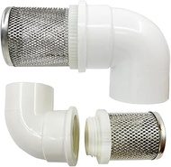 Cotonlake DN15 inch Stainless Steel Filter Cover Connected to 90 Degree Elbow 1/2" PVC DN15 Water Pi