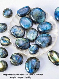 1顆美麗的天然水晶原石—藍母石+月光石,適用於家居裝飾、手工藝品