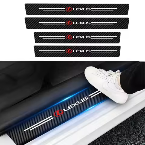 4Pcs Car Emblem Threshold Tape Protective Stickers Door Sill Film Accessories For Lexus LS LC IS350 