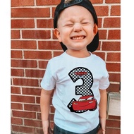 Boys 1-5 Number Print Top Car Birthday MonikGrshopCartoon Tshirt