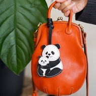 熊貓panda掛件掛飾包包掛件鑰匙扣吊飾真皮客製手工原創
