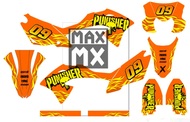 Decal Stiker KLX 150 BF Dekal Variasi Sticker Striping Custom Full Body orange simple