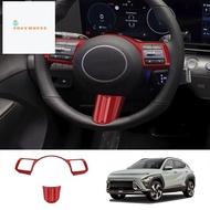 Car Steering Wheel Button Decoration Cover Trim Accessories for Hyundai KONA 2024+ Car Accessories