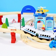 96 Pieces Wooden Train Track Children's Wooden Toys Wholesale Small Train Toys Track Car Electric Tr