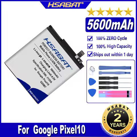 HSABAT G20M7 GLE28 GD1J6 5600mAh Battery for Google Pixel 10 10 Pro 10Pro 10 Pro XL Batteries