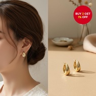 VMI Style UP9.ACC Adorable Korean Wide Base Gold Waterdrop Earrings for Ladies Round KT540