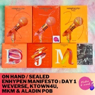 ☌(Onhand/Sealed) Enhypen - Manifesto : Day 1 Album [with Weverse/Ktown4u/Aladin/MKM POB]