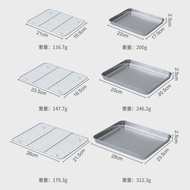 New Style Japanese Flat Bottom 430 Stainless Steel Square Tray Draining Oil Mesh Wire Rack Tray Oven