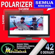 polarizer lcd 40 - 42 inch 90 derajat lapisan belakang lapisan depan plastik polaris tv lcd  42 inch